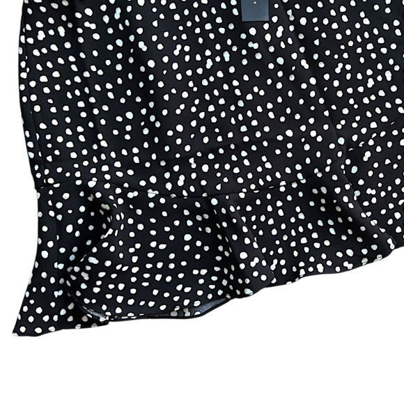 NWT | BANANA REPUBLIC POLKA DOT MINI SKIRT RUFFLE HEM BLACK & WHITE | SIZE 10 - Picture 4 of 8